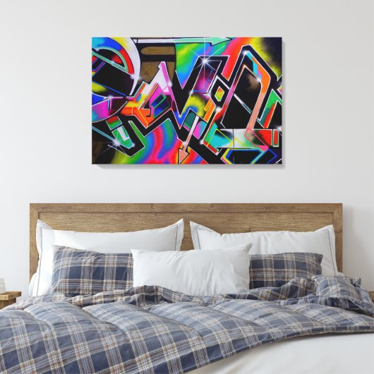 Graffiti — kunstdrukwerk canvas afdruk (Insitu (Slaapkamer))