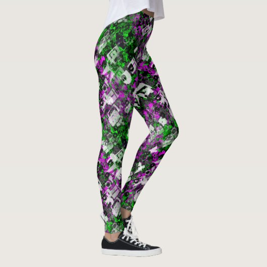 Graffiti kunstenaar Paint Splash Splattered Edgy R Leggings (Rechts)