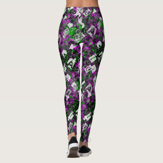 Graffiti kunstenaar Paint Splash Splattered Edgy R Leggings (Achterkant)