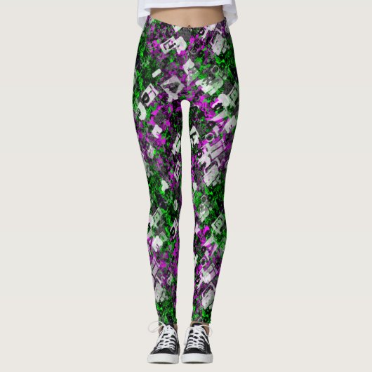 Graffiti kunstenaar Paint Splash Splattered Edgy R Leggings (Voorkant)