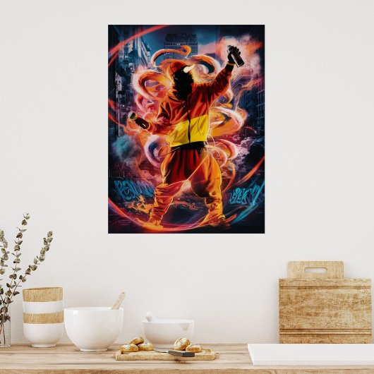 Graffiti Kunstenaar Poster (Keuken)