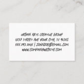 Graffiti Kunstenaar Spuit Verf  Visitekaartje (Achterkant)