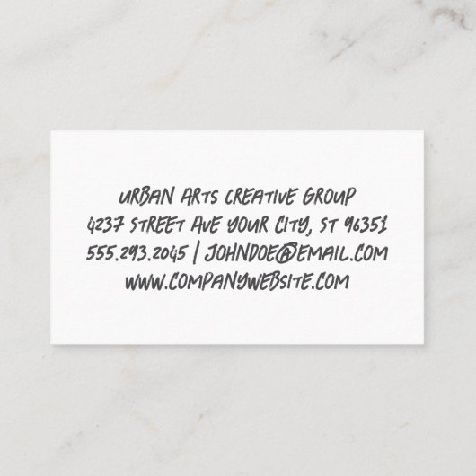 Graffiti Kunstenaar Spuit Verf  Visitekaartje (Achterkant)