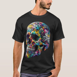 Graffiti kunstschedel t-shirt