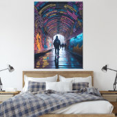 Graffiti Kunsttunnel Canvas Afdruk (Insitu (Slaapkamer))