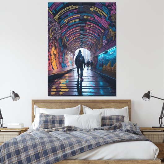 Graffiti Kunsttunnel Canvas Afdruk (Insitu (Slaapkamer))