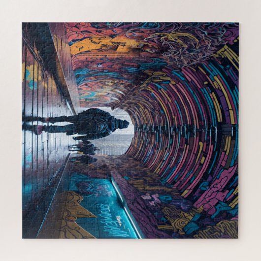 Graffiti Kunsttunnel Legpuzzel (Horizontaal)