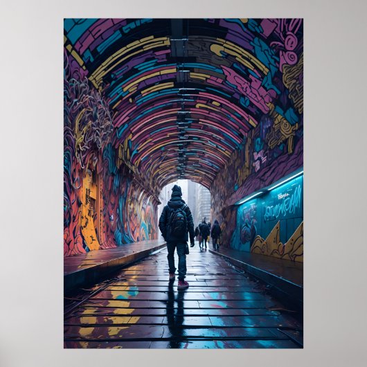 Graffiti Kunsttunnel Poster (Voorkant)