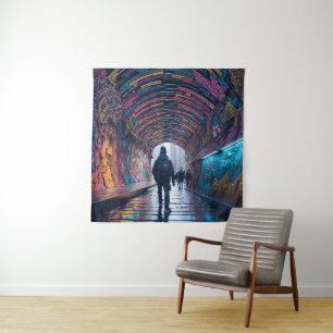 Graffiti Kunsttunnel Wandkleed