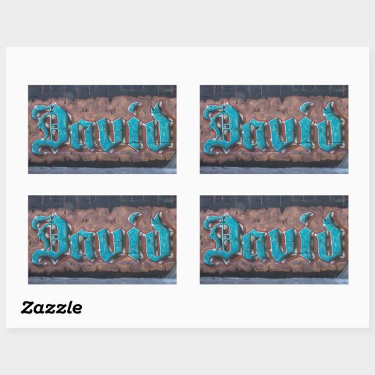 Graffiti-Label: David Rechthoekige Sticker (Vel)