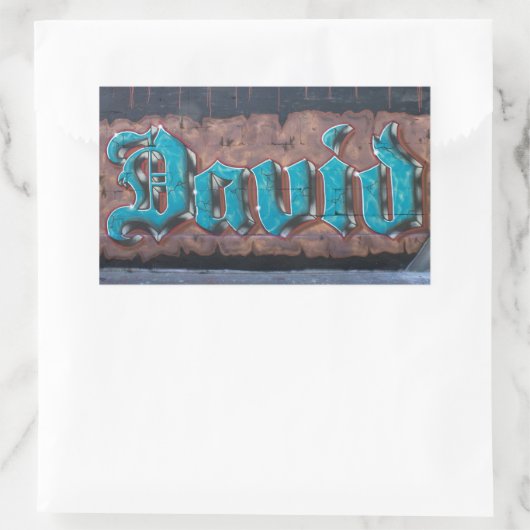 Graffiti-Label: David Rechthoekige Sticker (Tas)