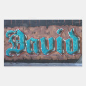 Graffiti-Label: David Rechthoekige Sticker (Voorkant)