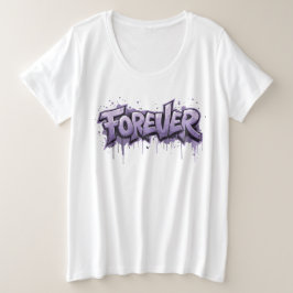 Graffiti Lavender Infinity "VOOR ALTIJD" Grote Maat T-shirt