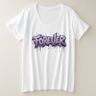 Graffiti Lavender Infinity "VOOR ALTIJD" Grote Maat T-shirt