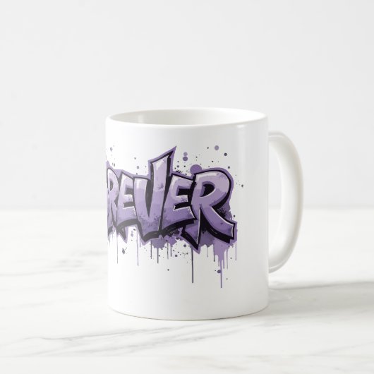 Graffiti Lavender Infinity "VOOR ALTIJD" Koffiemok (Voorkant rechts)