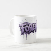 Graffiti Lavender Infinity "VOOR ALTIJD" Koffiemok (Voorkant links)