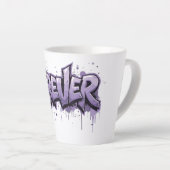Graffiti Lavender Infinity "VOOR ALTIJD" Latte Mok (Rechterhoek)
