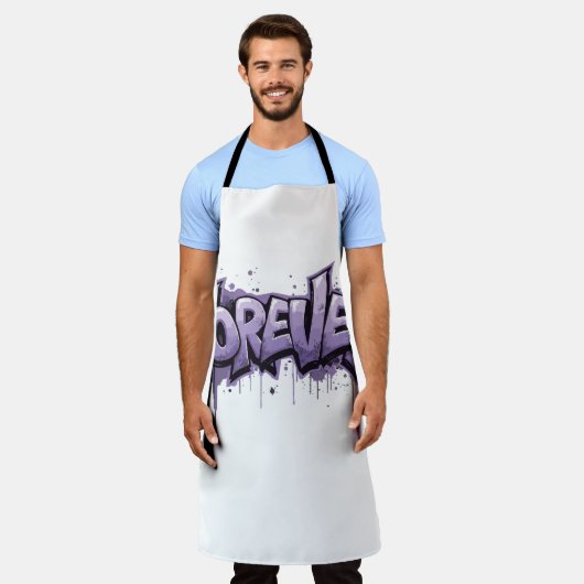 Graffiti Lavender Infinity "VOOR ALTIJD" Schort (Gedragen)