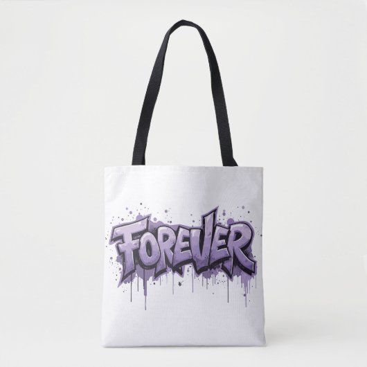 Graffiti Lavender Infinity "VOOR ALTIJD" Tote Bag (Voorkant)
