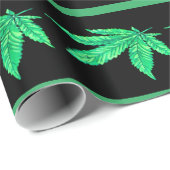 Graffiti Leaf met groene streep Cadeaupapier (Rol Hoek)