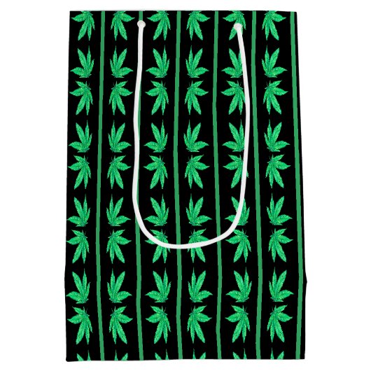 Graffiti Leaf met groene streep Medium Cadeauzakje (Achterkant)