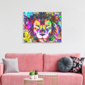 Graffiti Leeuw Canvas Afdruk (Insitu (Woonkamer))