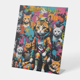 Graffiti Legend Street Cat 12e verjaardag Reclamebord Met Voetstuk