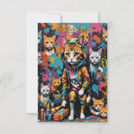 Graffiti Legend Street Cat Birthday Bedankkaart