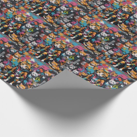 Graffiti Legend Street Cat Birthday Cadeaupapier (Hoek)