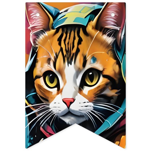 Graffiti Legend Street Cat Happy Birthday Vlaggetjes (Eerste vlag)