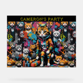 Graffiti Legend Street Cat Naam toevoegen Welkomst Acryl Bord