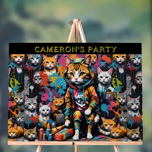 Graffiti Legend Street Cat Naam toevoegen Welkomst Acryl Bord (Neutraal)