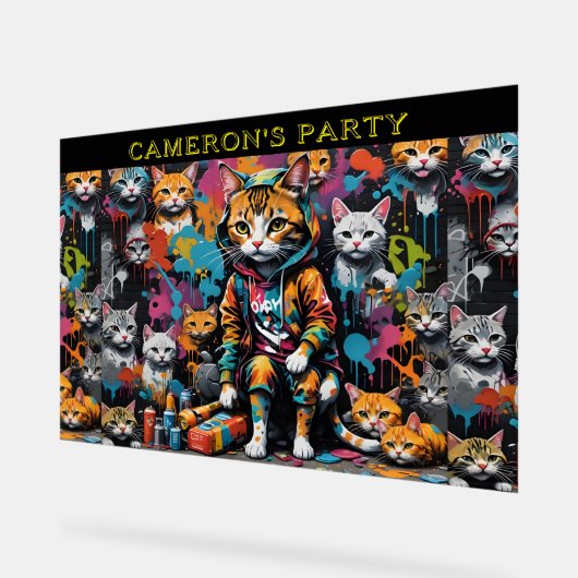 Graffiti Legend Street Cat Naam toevoegen Welkomst Acryl Bord (Hoek)