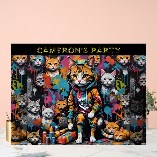 Graffiti Legend Street Cat Naam toevoegen Welkomst Acryl Bord (Huwelijk)