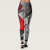 Graffiti-Leggings in Red, Black en White Street Leggings (Achterkant)