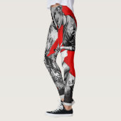 Graffiti-Leggings in Red, Black en White Street Leggings (Links)
