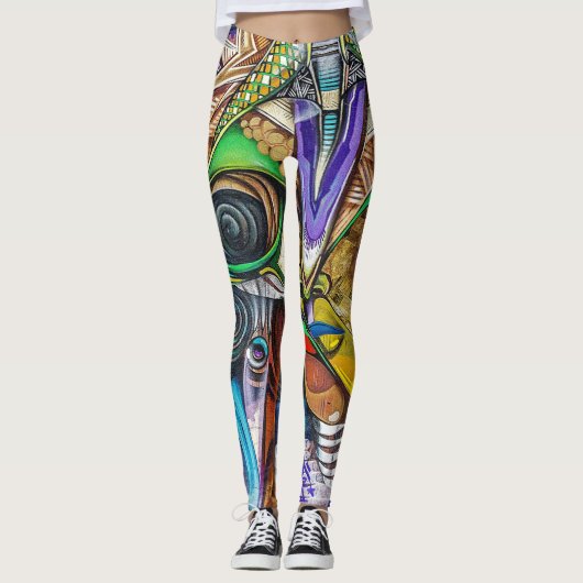 Graffiti-leggings Leggings (Voorkant)