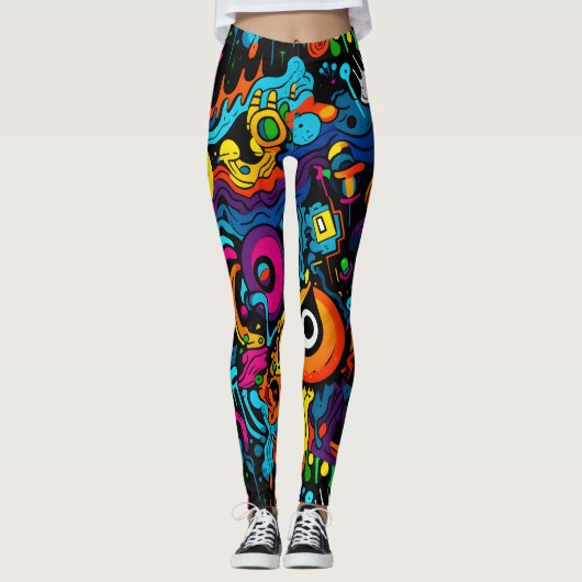 Graffiti-Leggings Leggings (Voorkant)