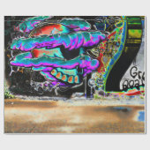 Graffiti Letter Urban Street Skull Wall Art Cadeaupapier (Vlak)