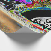 Graffiti Letter Urban Street Skull Wall Art Cadeaupapier (Hoek)