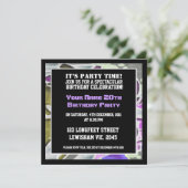 Graffiti Letters Birthday Invitation Kaart (Staand voorkant)