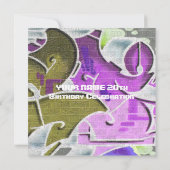 Graffiti Letters Birthday Invitation Kaart (Achterkant)