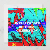 Graffiti Letters Birthday Invitation Kaart (Achterkant)