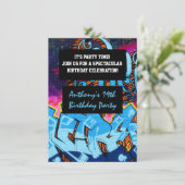 Graffiti Letters Birthday Invitation Kaart (Staand voorkant)