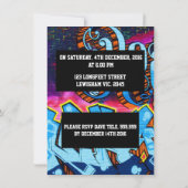 Graffiti Letters Birthday Invitation Kaart (Achterkant)