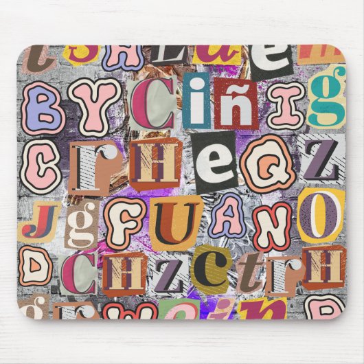 Graffiti letters Straatstijl Kunst Leuk ontwerp Muismat (Voorkant)