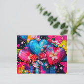[Graffiti Liefde] Goth Grunge Valentijnsdag Briefkaart (Staand voorkant)