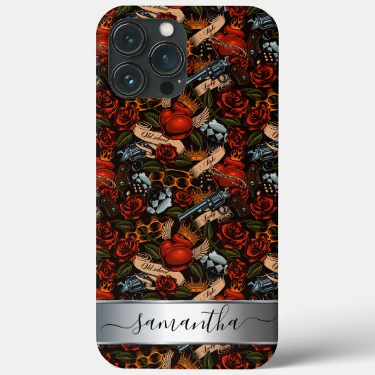 Graffiti Liefdesharten en Pistool stadsmonogram  Case-Mate iPhone Case (Achterkant)