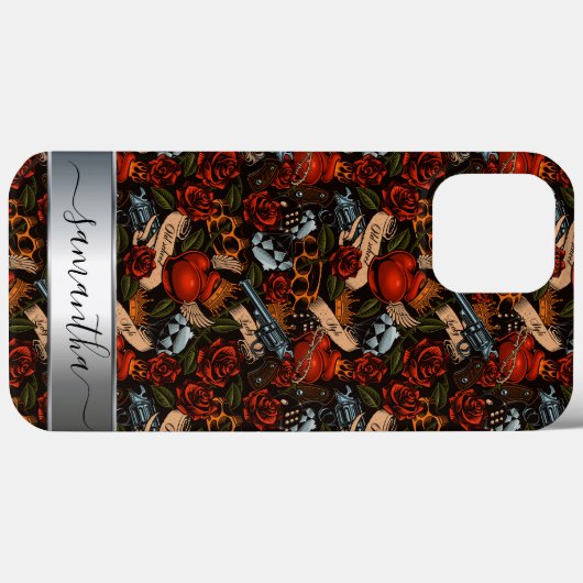 Graffiti Liefdesharten en Pistool stadsmonogram  Case-Mate iPhone Case (Achterkant (horizontaal))