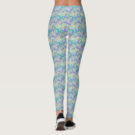 Graffiti Lijnen blauw Toon Yoga Leggings